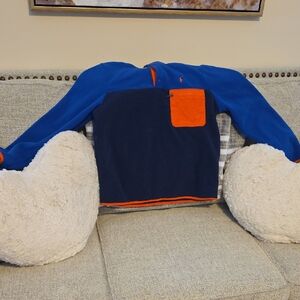 Polo by Ralph Lauren Kids Blue Hoodie with Orange Pocket